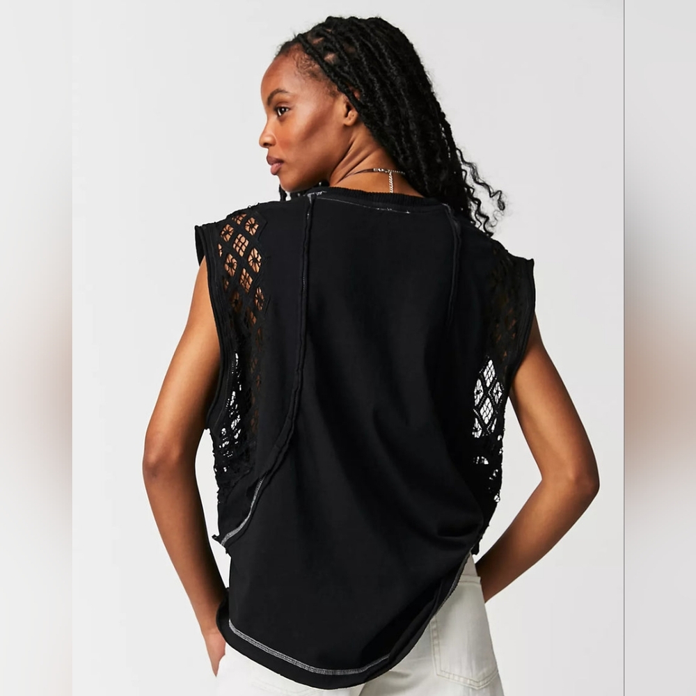 Free People Table For Two Tee/Tunic L